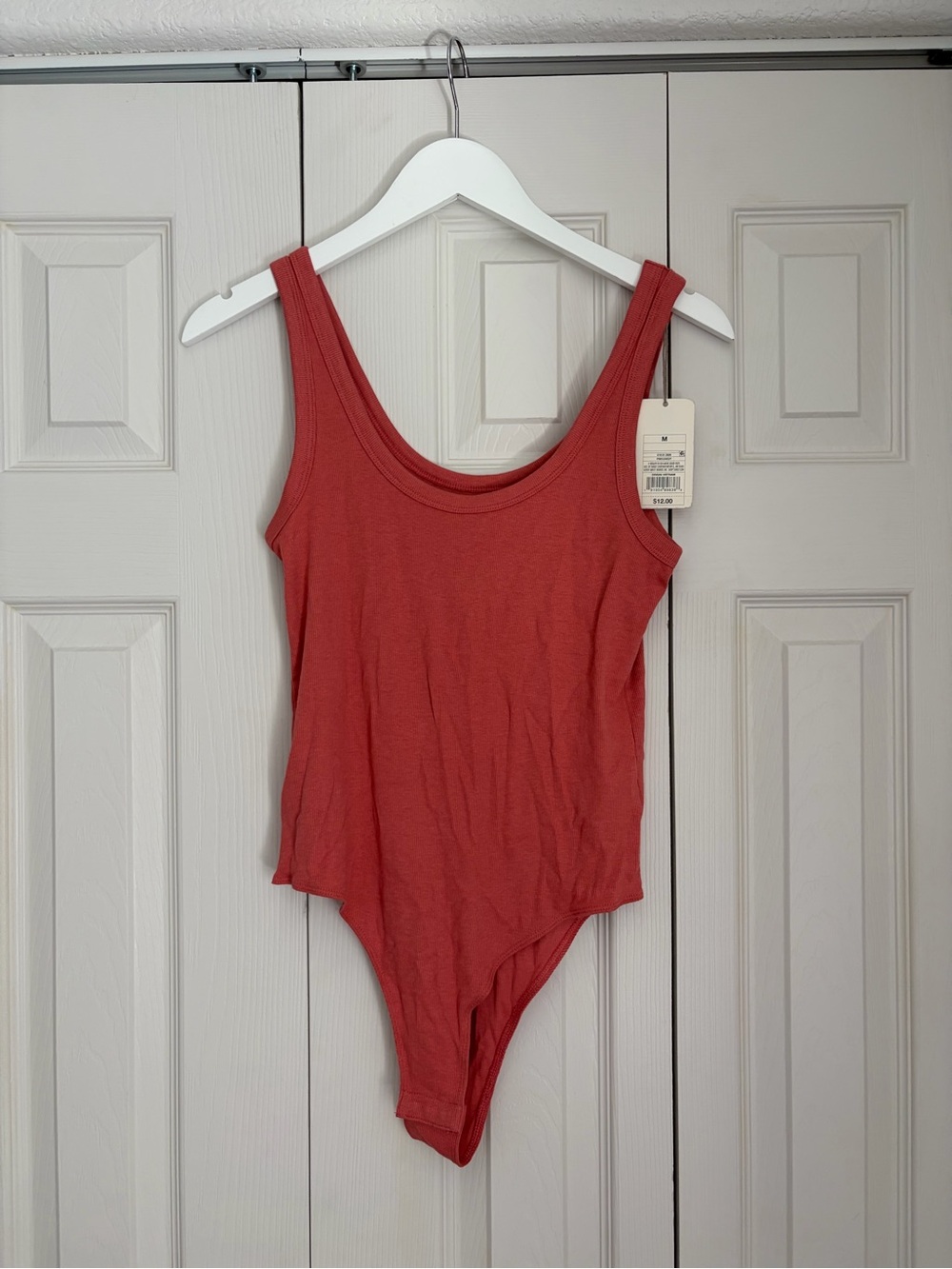 NWT A New Day Coral Red Tank Bodysuit Sz Medium Back to School Basic Neutral